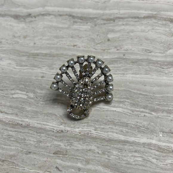 Anthropologie Cosmic Rocker Vintage Rhinestone Pearl Statement Post Earrings - Picture 6 of 9
